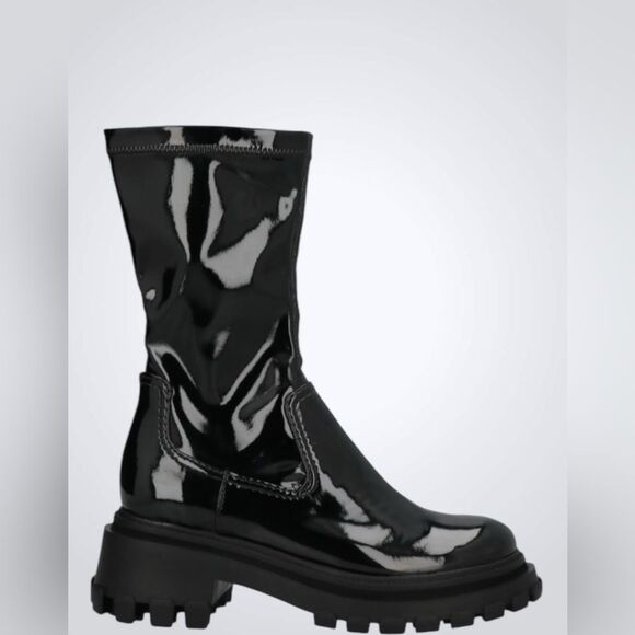 Schutz | Schutz Kendy black patent leather mid-calf boots Lug sole NWOB size 6 - Picture 4 of 12